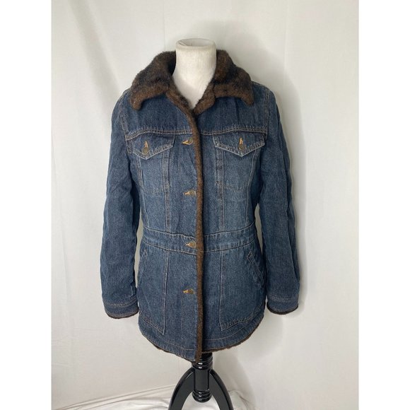 Women’s size medium Marvin Richards faux fur lined denim heavyweight jacket - Picture 2 of 7